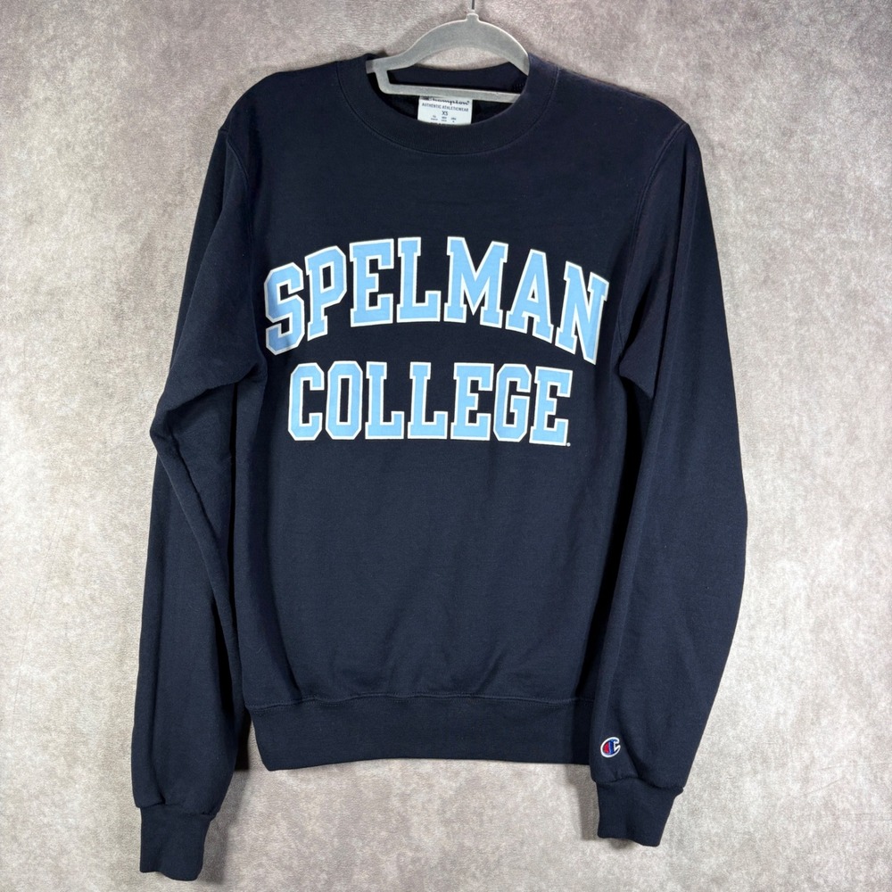 Champion Sweatshirt Womens XS Navy Spelman College Crewneck Fleece HBCU Active